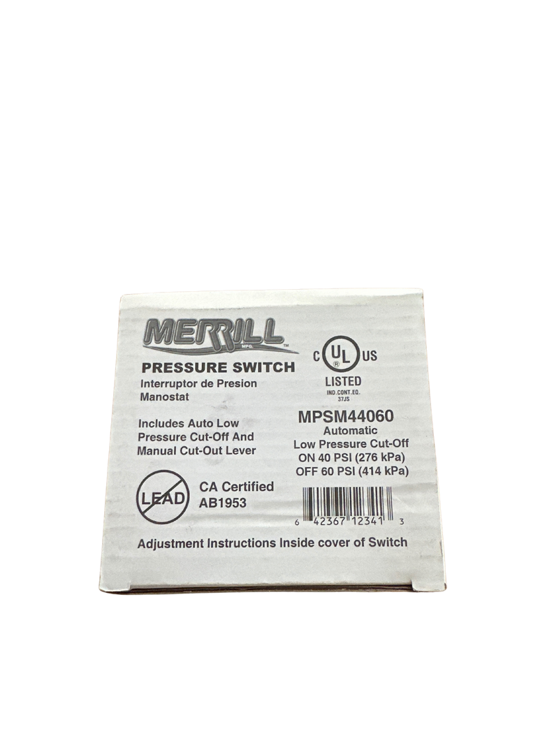 Merrill 40/60 Pressure Switch with Low Cut Off