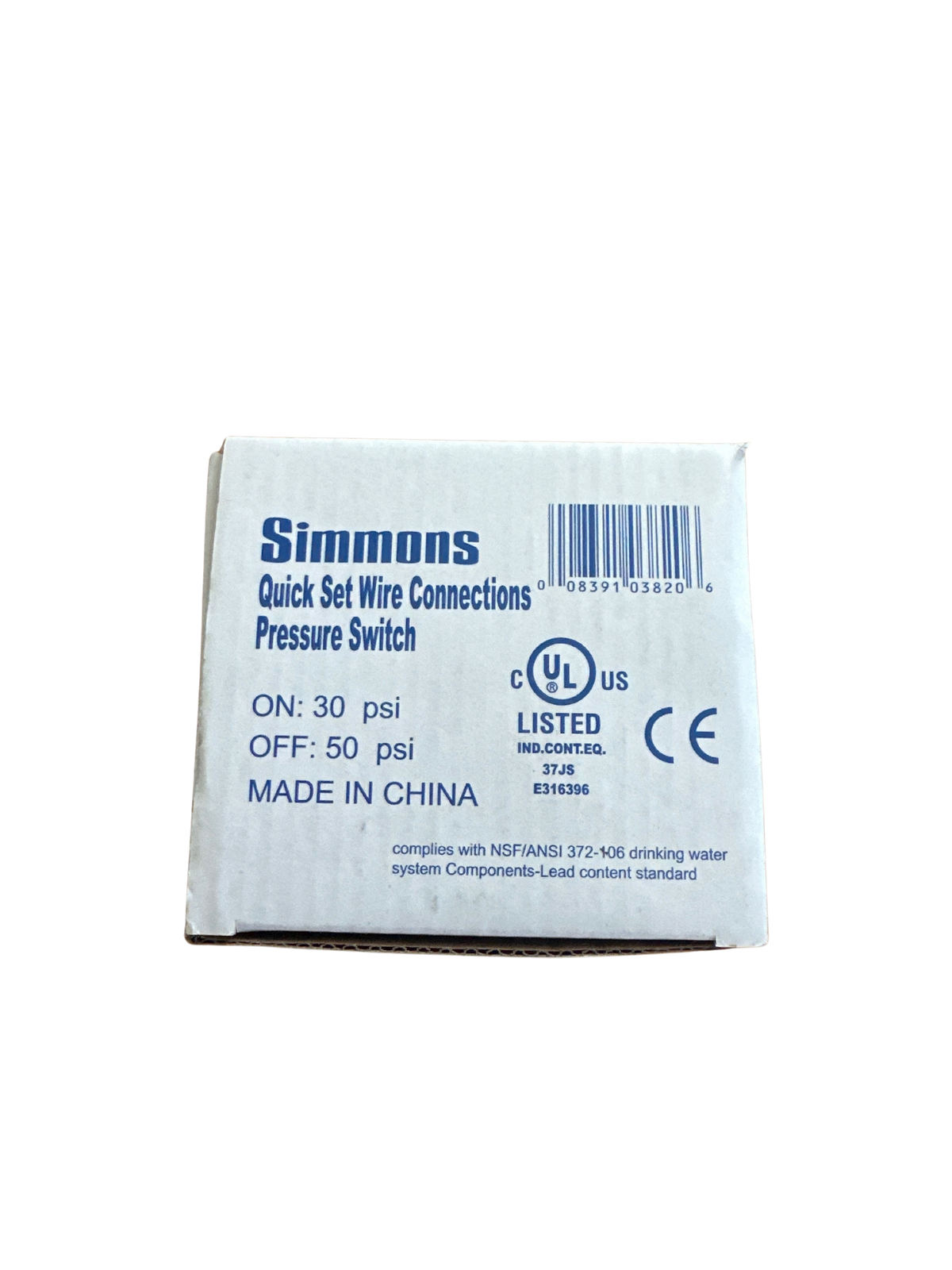 Simmons 40/60 Pressure Switch with Low Pressure Cut Off