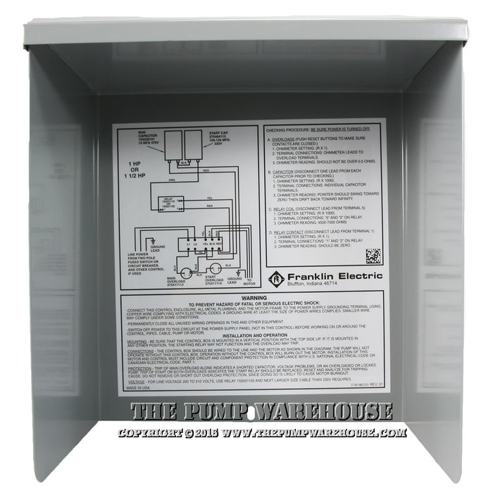 Franklin Electric Standard Control Box | 1 1/2 HP - 230V – The Pump ...