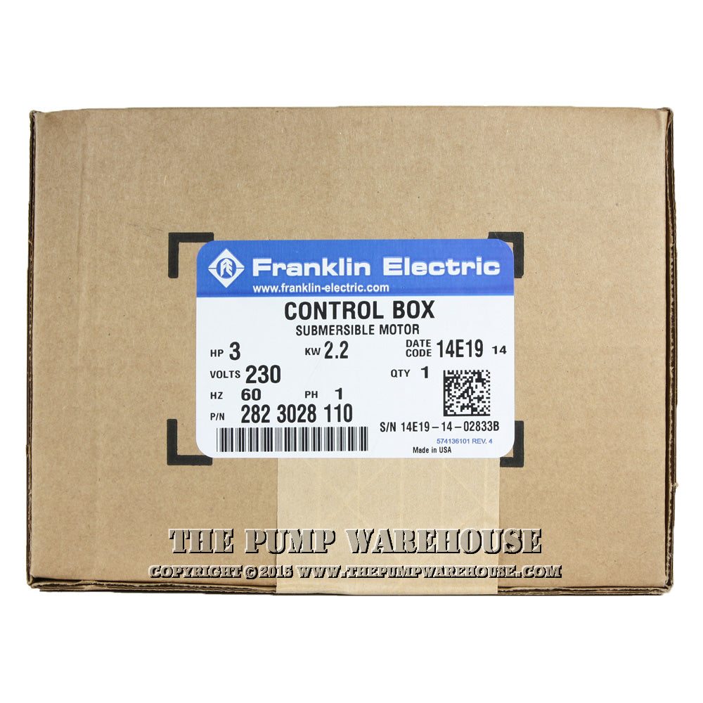Franklin Electric Standard Control Box | 3 HP - 230V – The Pump Warehouse