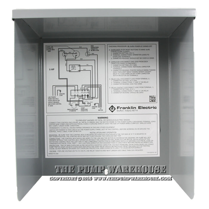 Franklin Electric Standard Control Box | 5 HP - 230V – The Pump Warehouse