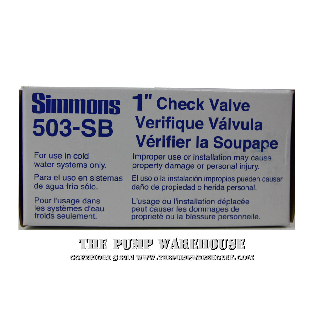 Simmons 500 SB Series 506SB Check Valve, 2 in, FPT, 600 psi Pressure Simmons 500 SB Series 506SB Check Valve, 2 in, FPT, 600 psi Pressure