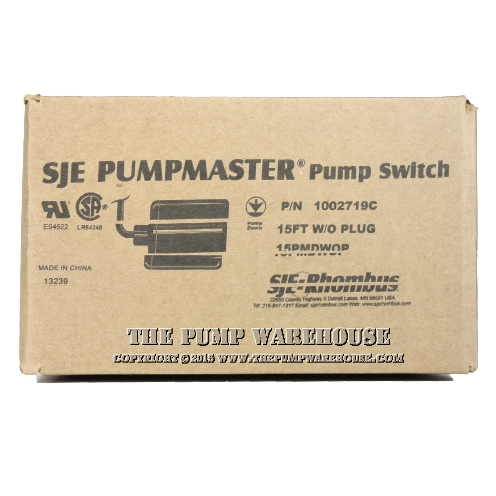 SJE PumpMaster 1002732 20FT Normally Open/Pump Down 